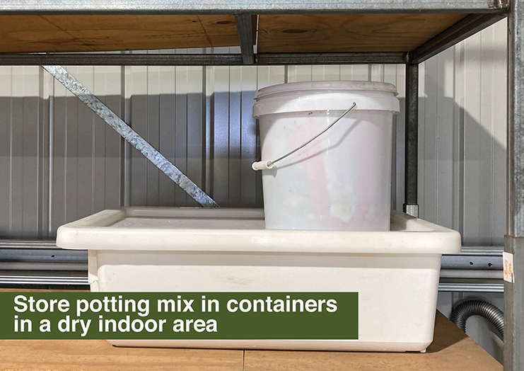 How to store potting mix bags to keep out pests