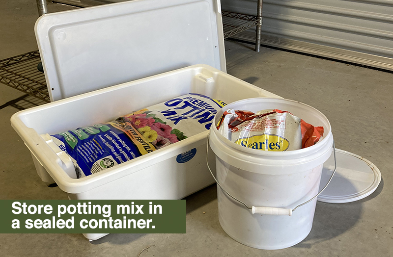 How to store potting mix bags to keep out pests